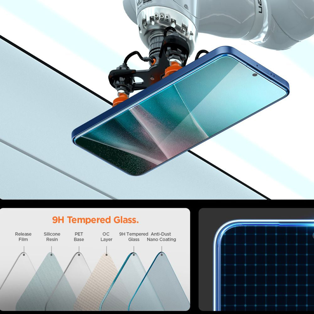 Film de protection d'écran Spigen GlastR EZ FIT Pro pour Samsung Galaxy S25 Edge S937, Verre Trempé, Full Glue AGL09411