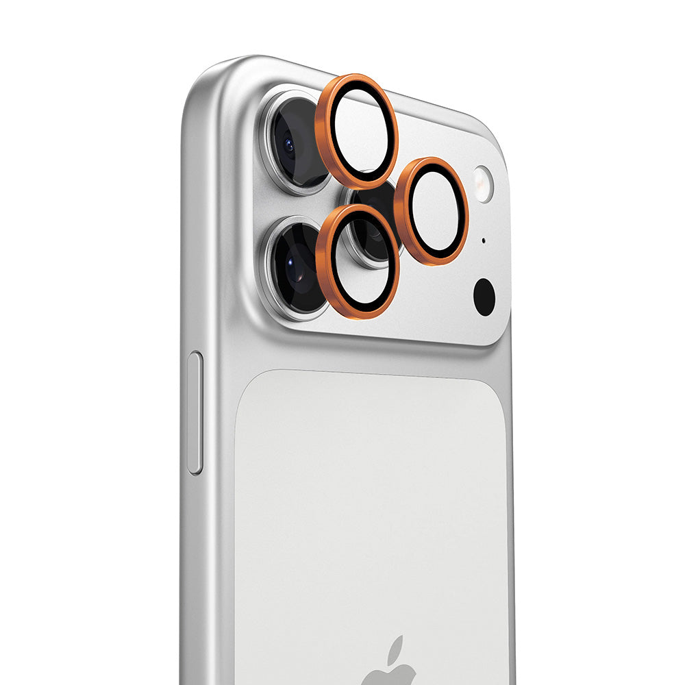 Film de protection pour caméra arrière Torras Lensguard pour Apple iPhone 17 Pro Max / 17 Pro, Verre trempé, Orange
