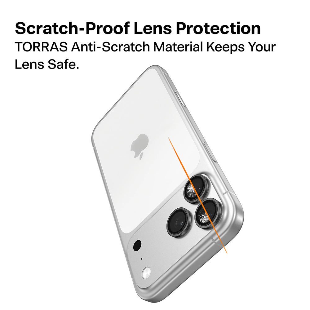 Film de protection pour caméra arrière Torras Lensguard pour Apple iPhone 17 Pro Max / 17 Pro, Verre trempé, Orange