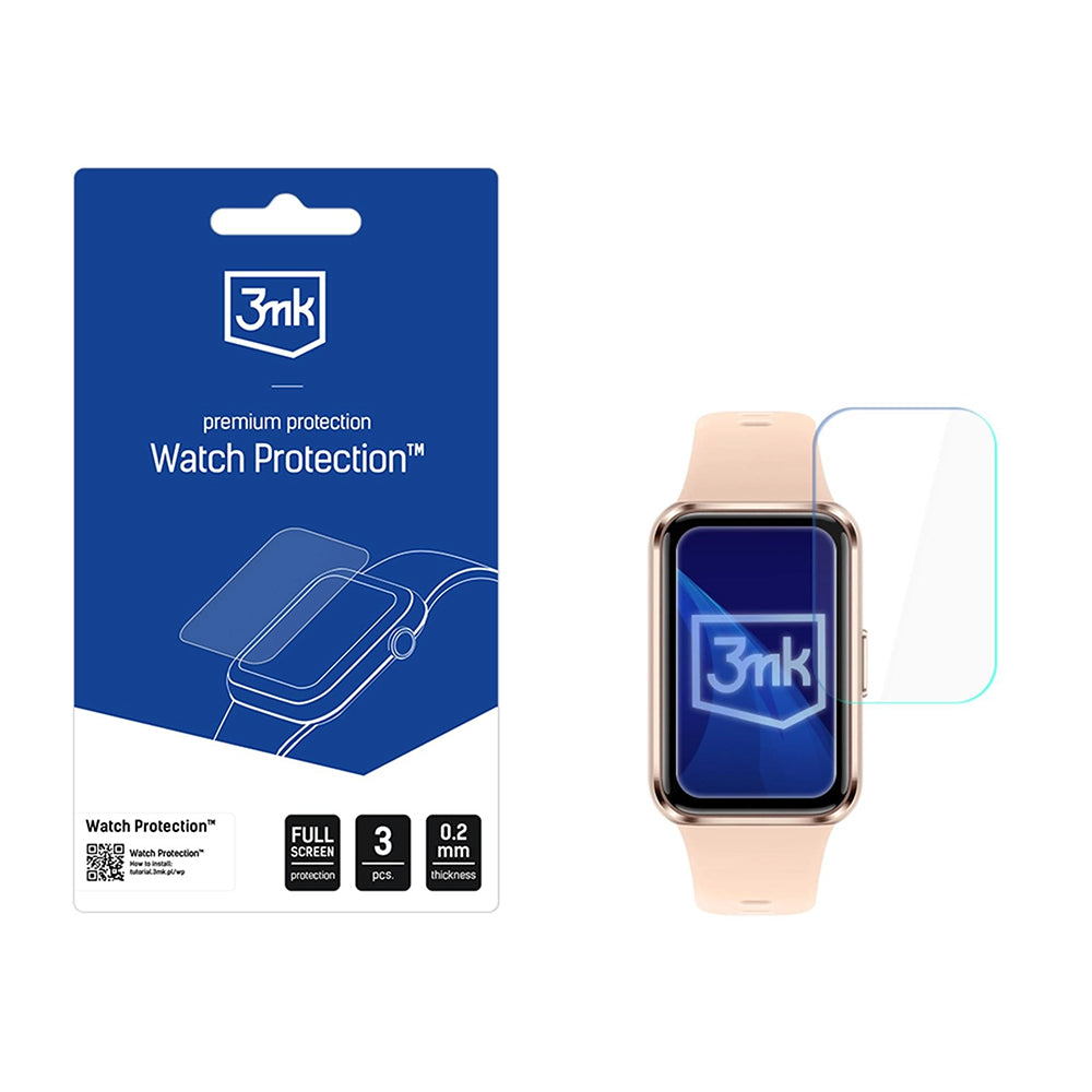 3MK Arc Protection Film for Huawei Band 11, Set of 3 Pieces, Plastic