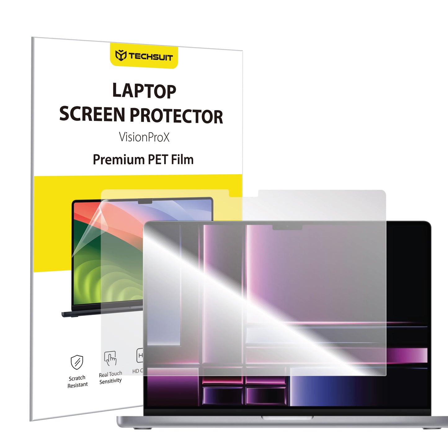 Film de Protection Écran Anti Lumière Bleue Techsuit VisionProX pour Apple MacBook Air M4 13 pouces (2025), Plastique