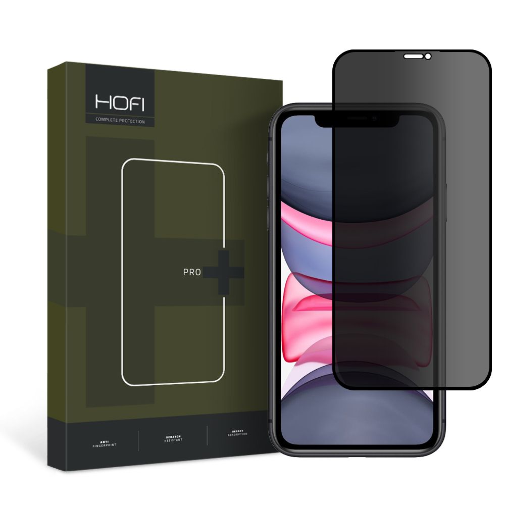 Film de protection d'écran Privacy HOFI PRO+ pour Apple iPhone 11 / XR, Verre Trempé, Full Glue