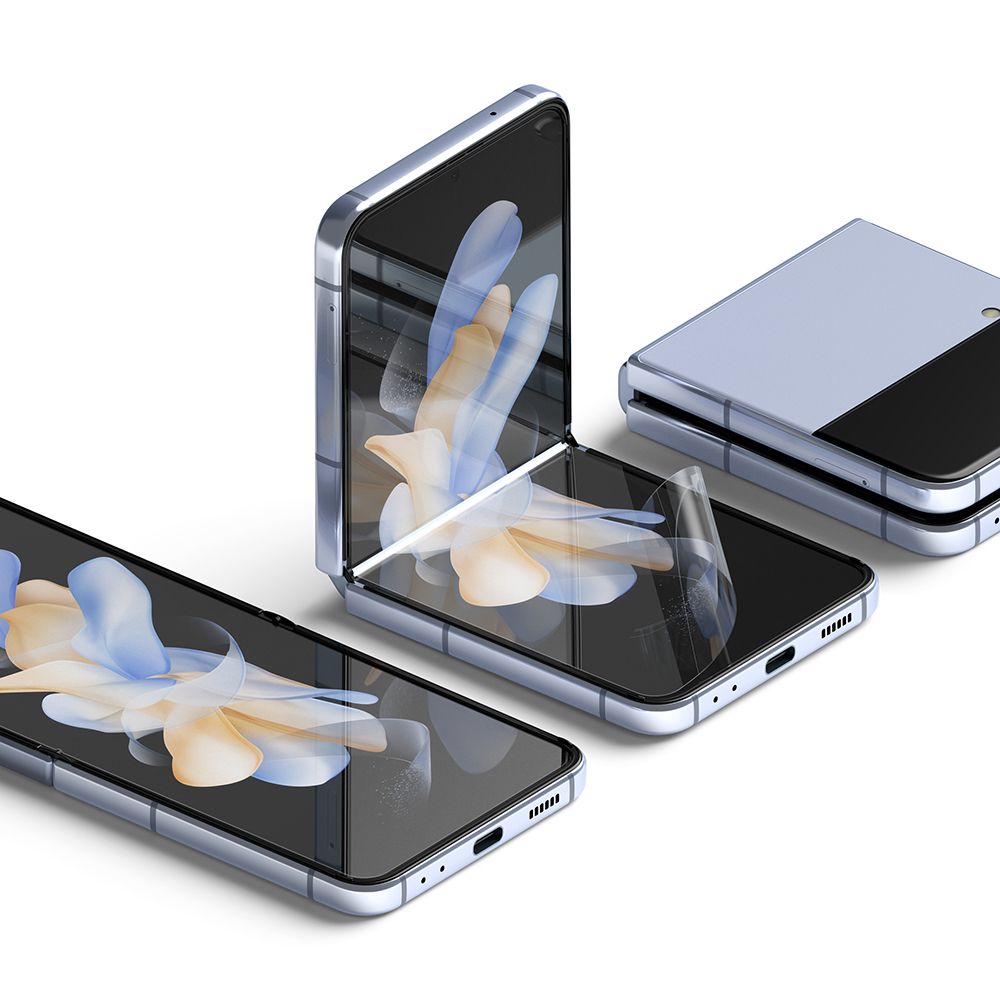 Film de protection d'écran intérieur Ringke Dual Easy pour Samsung Galaxy Z Flip4 F721, Plastique, Lot de 2 pièces