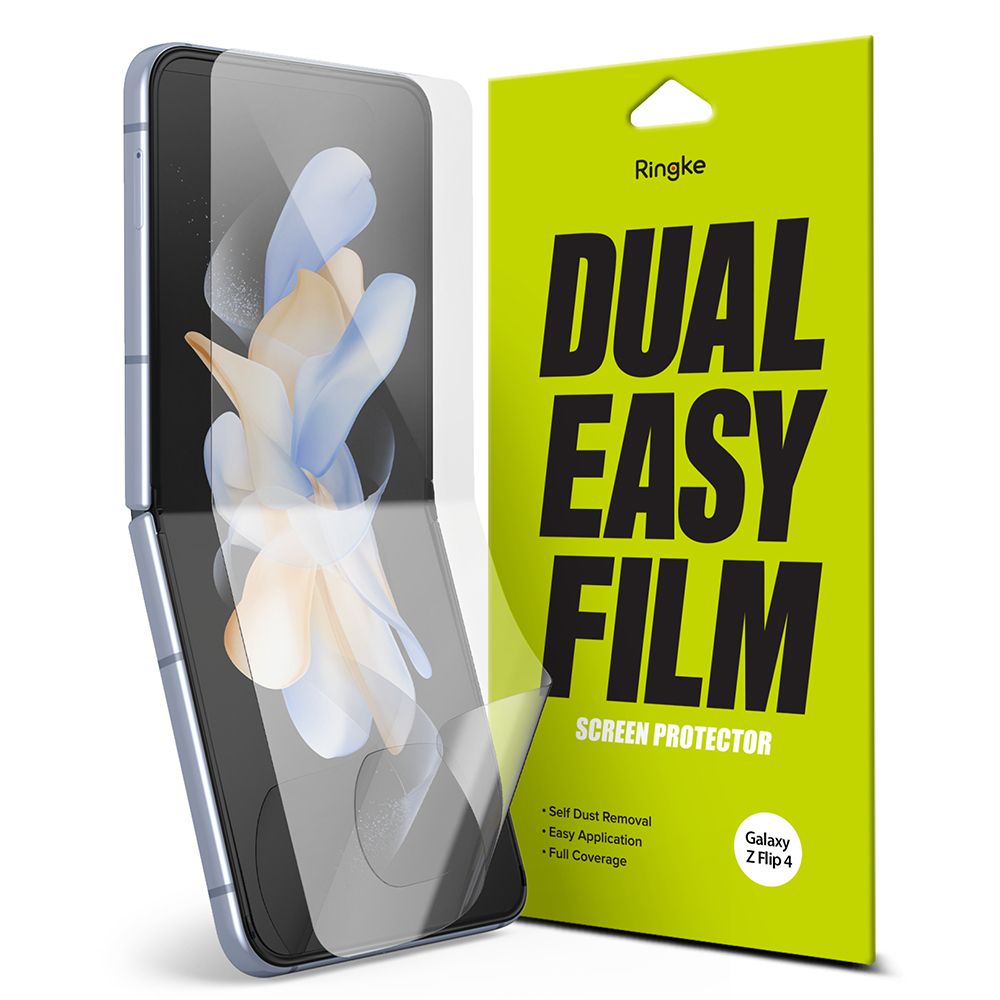 Film de protection d'écran intérieur Ringke Dual Easy pour Samsung Galaxy Z Flip4 F721, Plastique, Lot de 2 pièces