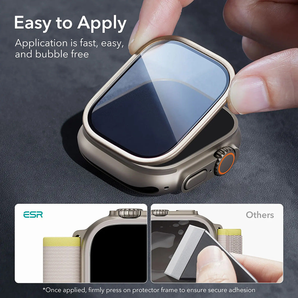 Film de protection ESR Armorite pour Apple Watch Ultra Series, Lot de 2 pièces, Verre Trempé, Bronze