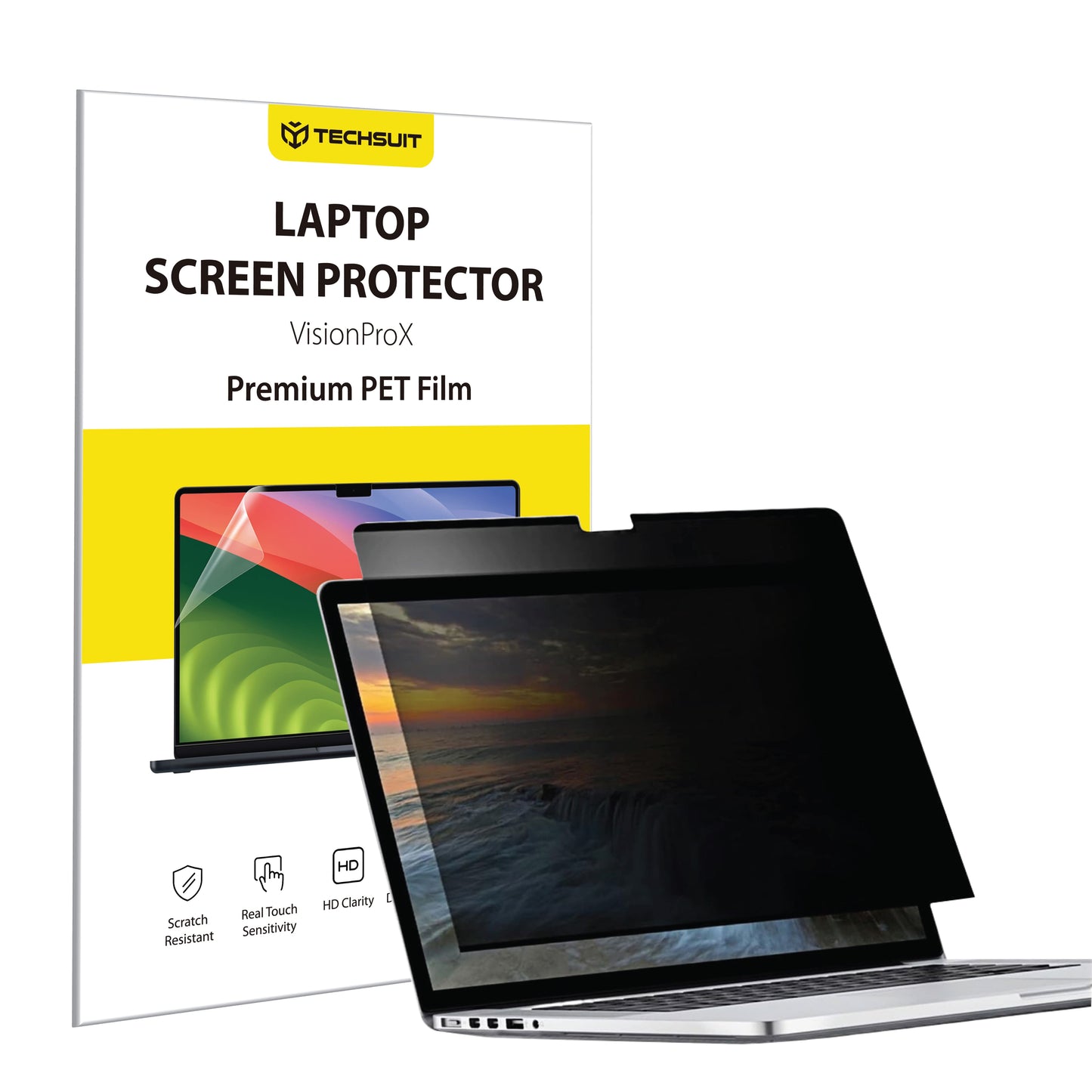 Techsuit VisionProX Magnetic Privacy Screen Protector Film for Apple MacBook Pro 16inch (2026) / (2024), Plastic
