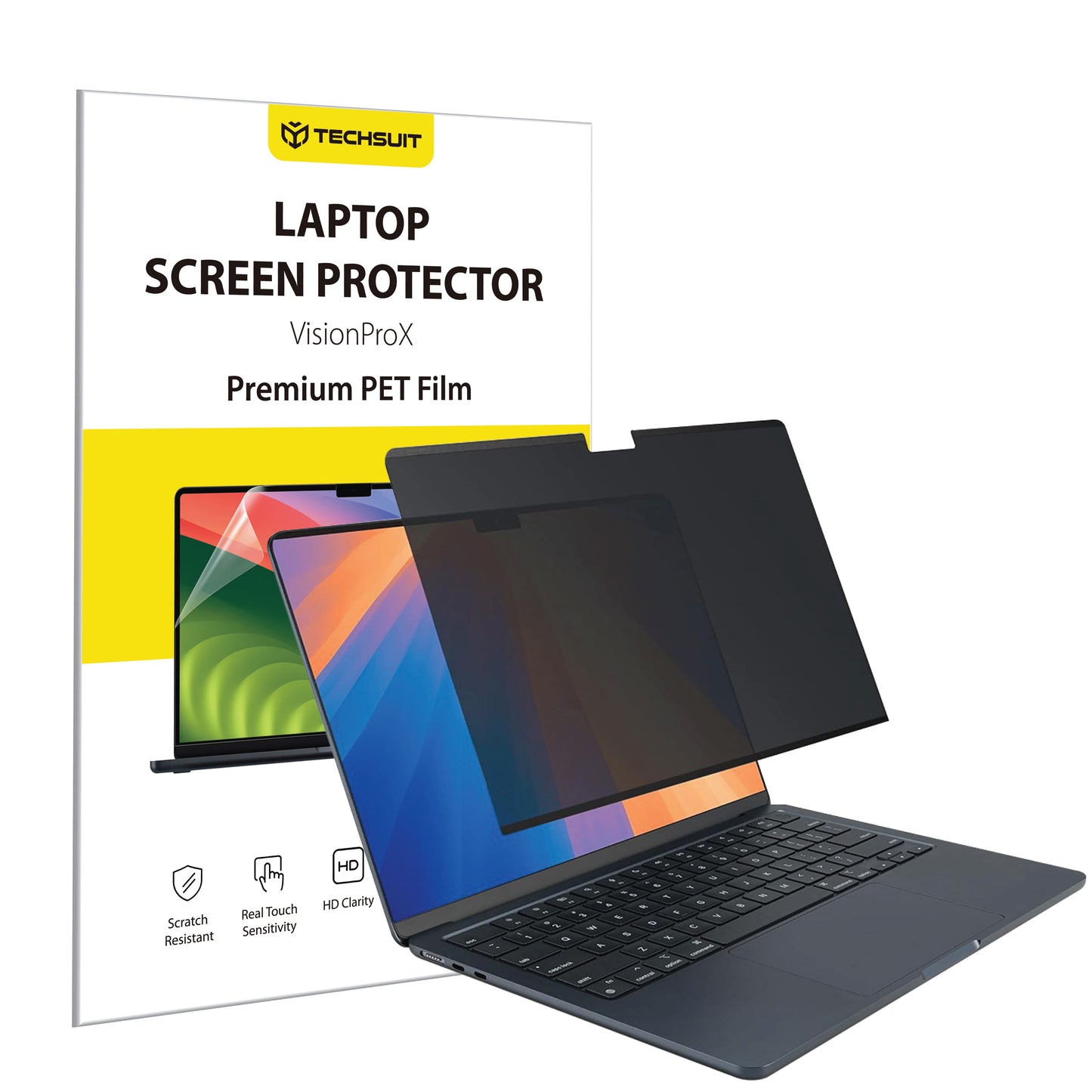 Film de Protection Écran Privacy Techsuit VisionProX pour Apple MacBook Air M3 13 pouces (2024), Plastique
