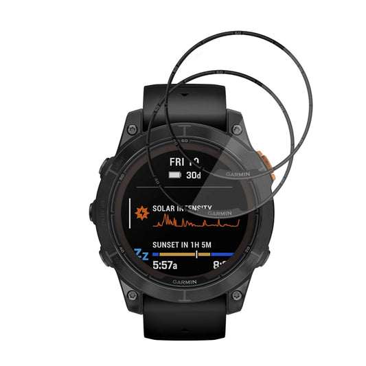 Techsuit Nano Flex Protection Film for Garmin Fenix 7 Pro Solar, Set of 2 Pieces, Plastic, Black