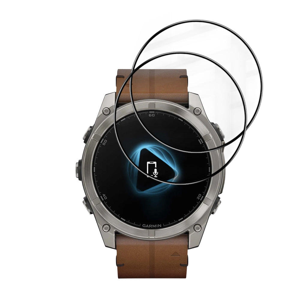 Film de protection Techsuit Nano Flex pour Garmin Fenix 8 Pro 51mm / 8 51mm, Set de 2 pièces, Plastique, Noir