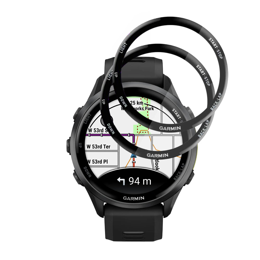Techsuit Nano Flex Protection Film for Garmin Forerunner 570 47mm / 970, Set of 2 pieces, Plastic, Black