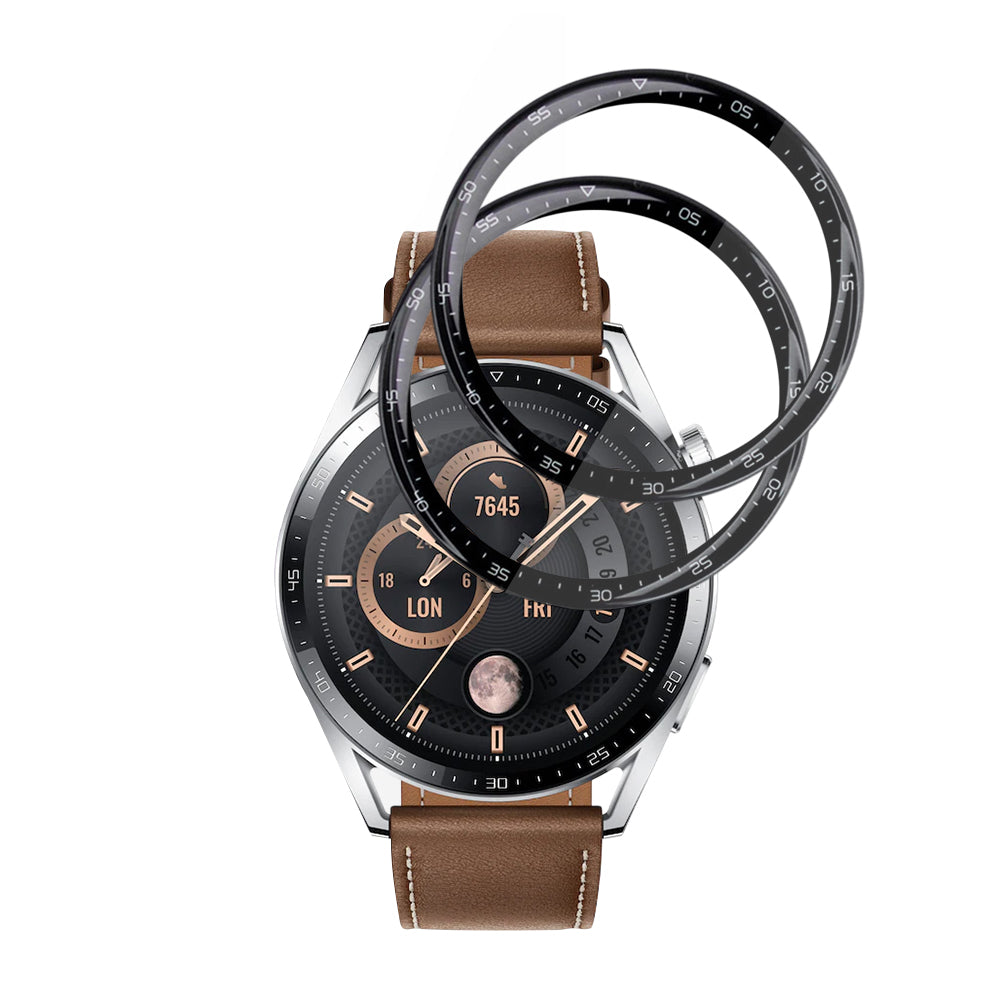 Film de protection Techsuit Nano Flex pour Huawei Watch GT 3 46mm, Set de 2 pièces, Plastique, Noir