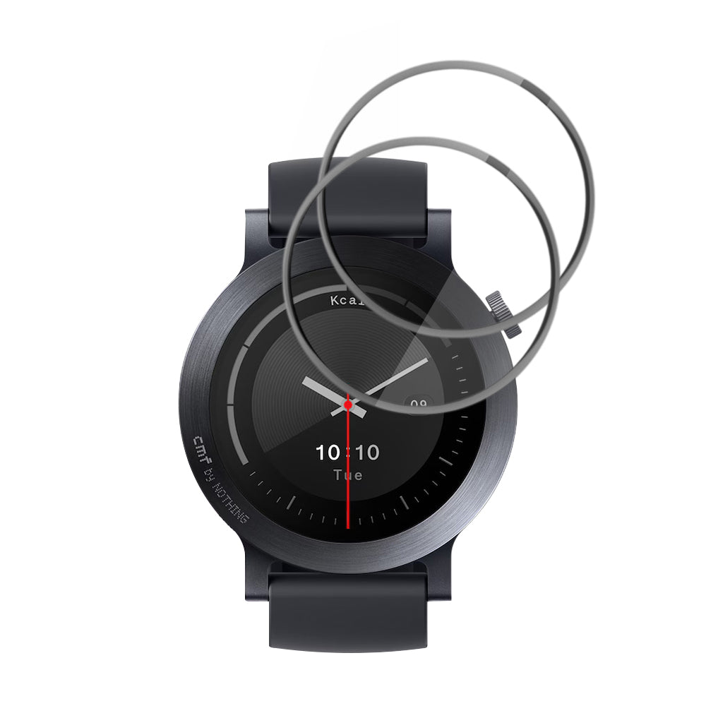 Film de protection Techsuit Nano Flex pour Nothing CMF Watch 3 Pro, Set de 2 pièces, Plastique, Noir