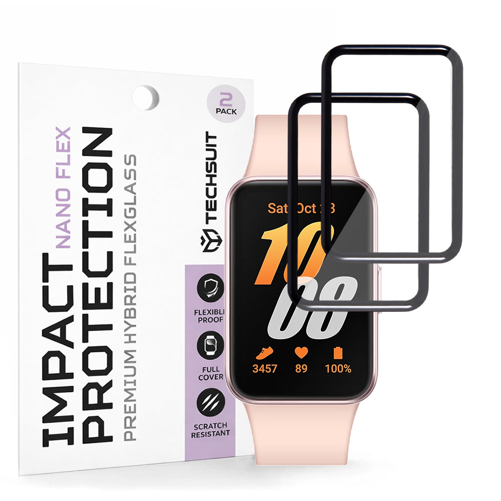 Film de protection Techsuit Nano Flex pour Samsung Galaxy Fit3 R39M, lot de 2 pièces, plastique, noir