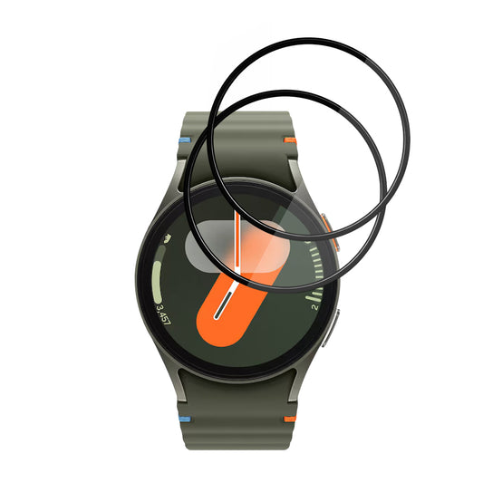 Film de protection Techsuit Nano Flex pour Samsung Galaxy Watch7 40mm, Set de 2 pièces, Plastique, Noir