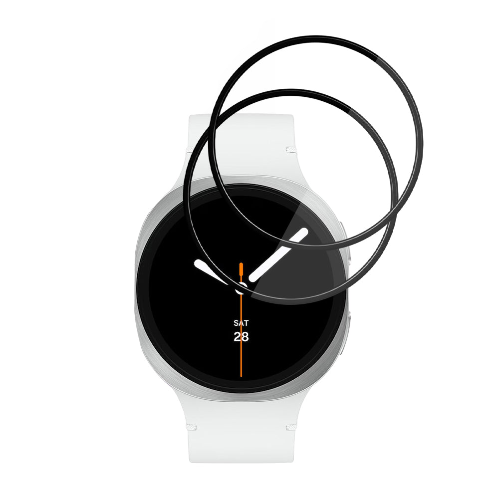 Film de protection Techsuit Nano Flex pour Samsung Galaxy Watch8 44mm, Set de 2 pièces, Plastique, Noir
