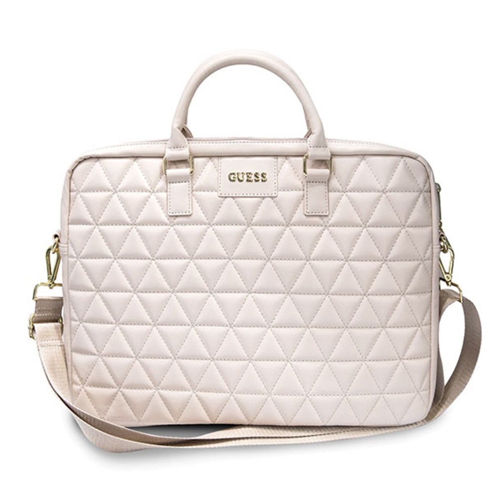 Sac Guess matelassé pour ordinateur portable 15 pouces, Rose