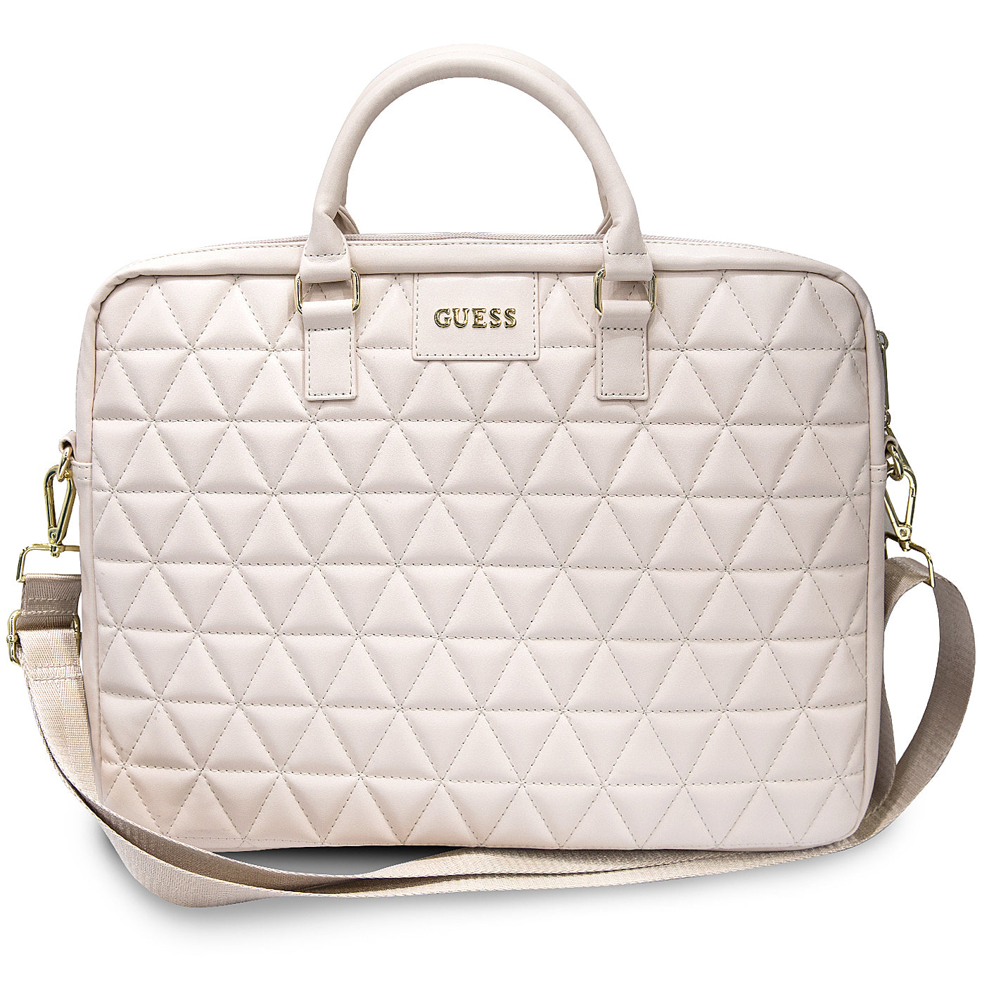 Sac Guess matelassé pour ordinateur portable 15 pouces, Rose