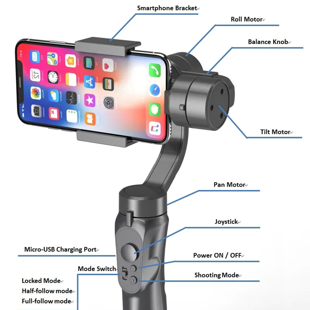 Stabilisateur Gimbal Techsuit H4, Noir