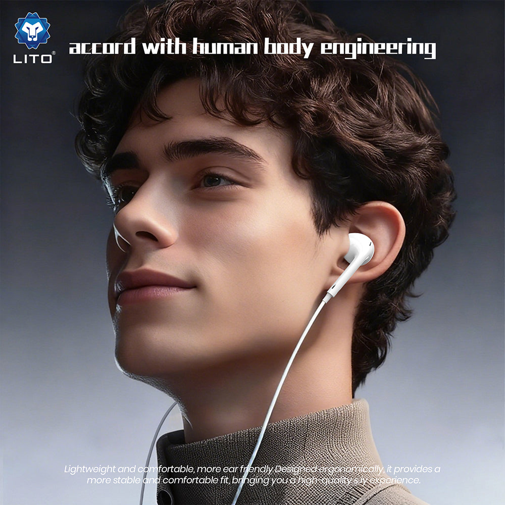 Handsfree 3.5mm Lito LF01A, Blanc