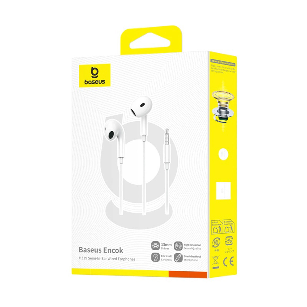 Handsfree 3.5mm Baseus Encok HZ19, Blanc A00182301213-00