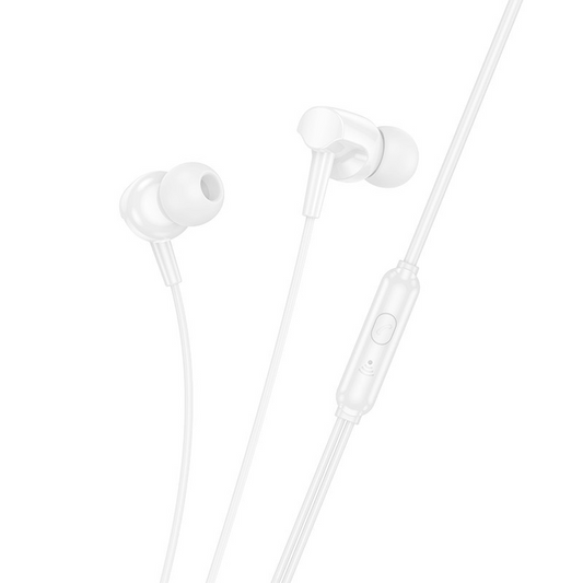 Écouteurs mains libres 3.5mm HOCO M112, Blanc