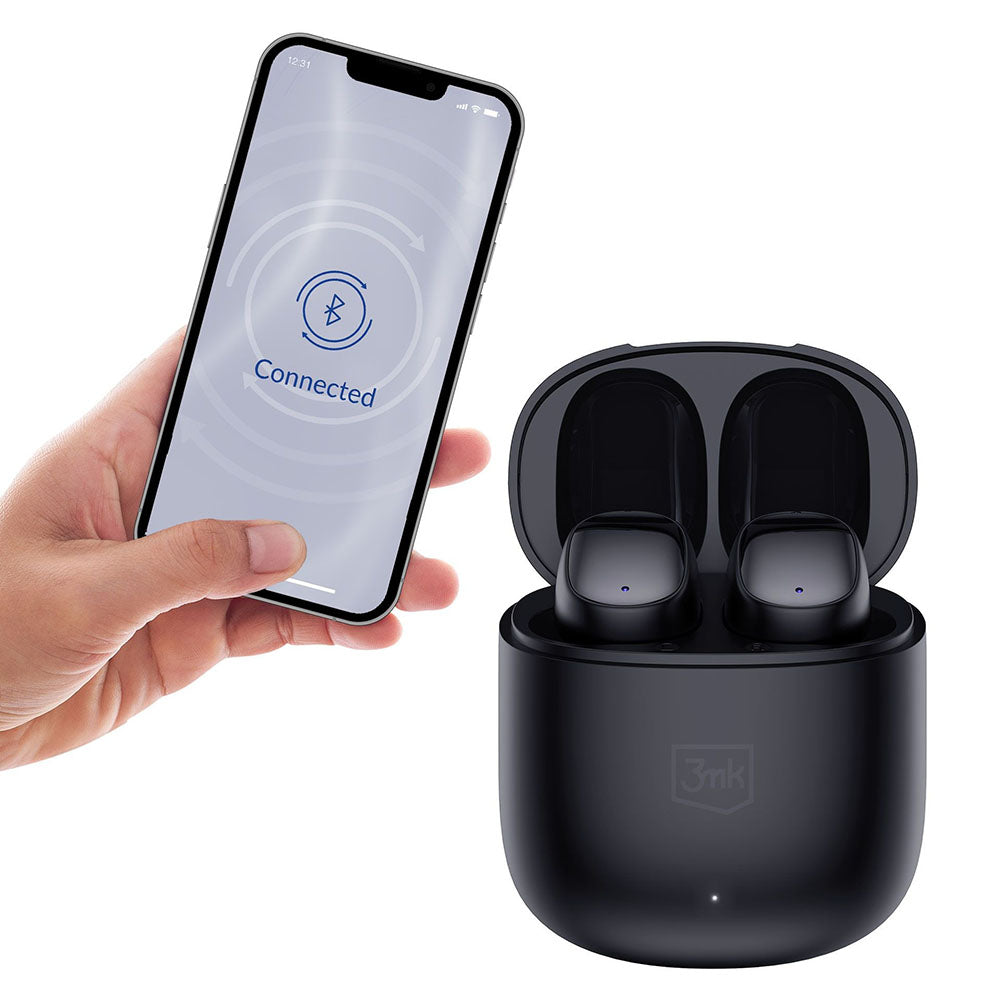 Écouteurs Bluetooth sans fil 3MK FlowBuds, TWS, Noir