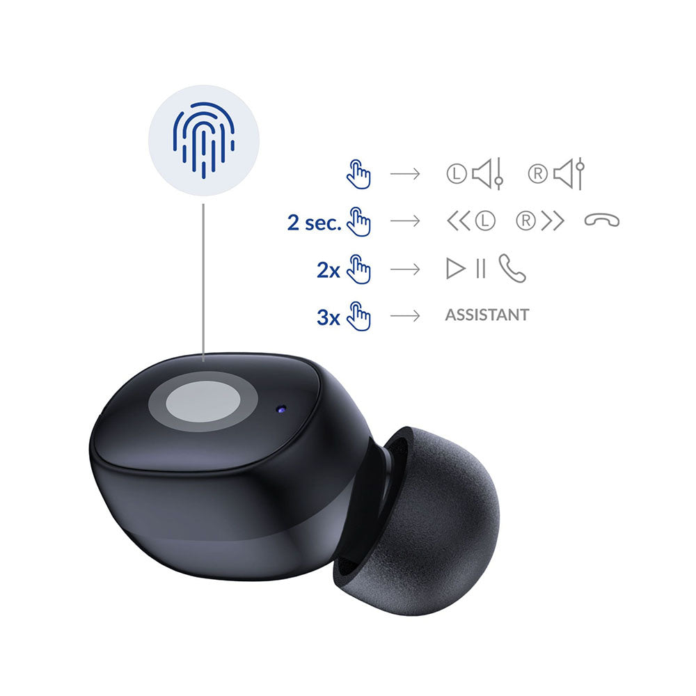 Écouteurs Bluetooth sans fil 3MK FlowBuds, TWS, Noir