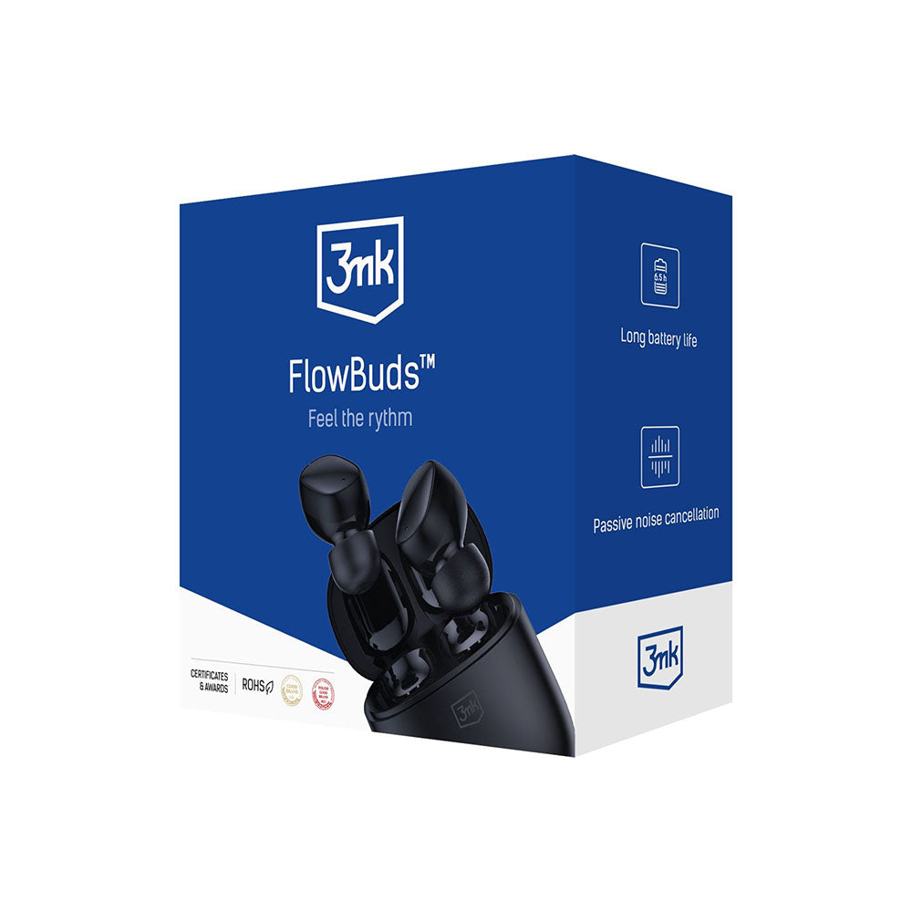 Écouteurs Bluetooth sans fil 3MK FlowBuds, TWS, Noir