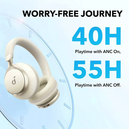 Kit mains libres Bluetooth Anker SoundCore Space On, Multipoint, A2DP, ANC, Blanc A3035G21