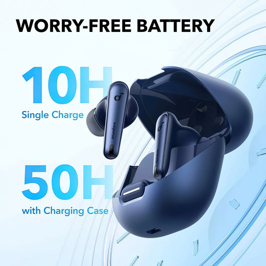 Kit mains libres Bluetooth Anker SoundCore Liberty 4 NC, TWS, ANC, MultiPoint, Bleu A3947G31