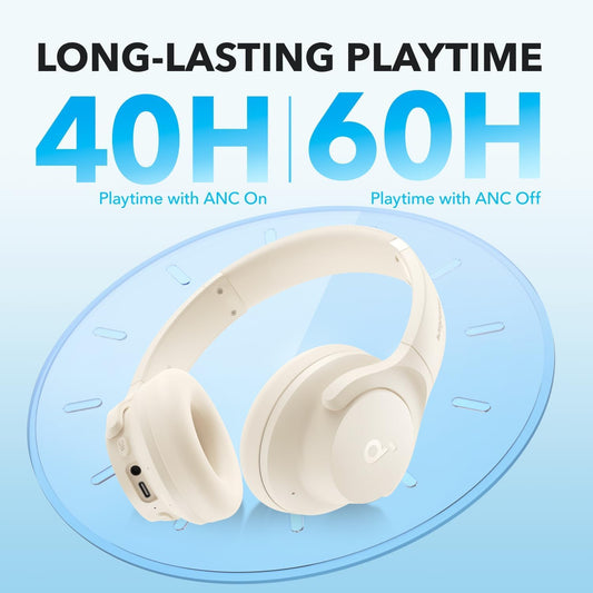 Kit mains libres Bluetooth Anker SoundCore Life Q20i, MultiPoint, A2DP, ANC, Blanc A3004G21