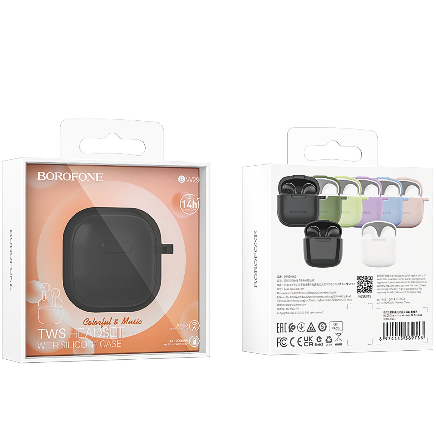 Oreillette Bluetooth mains libres BW29, TWS, noir