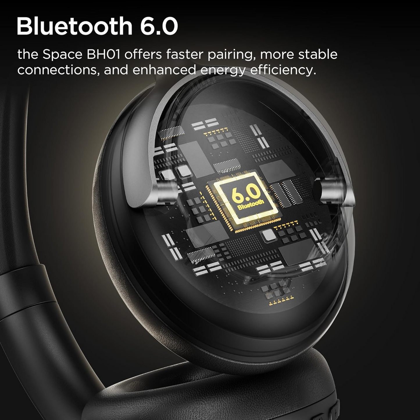 Kit mains libres Bluetooth Bugani Space BH01, MultiPoint, A2DP, ANC, Noir