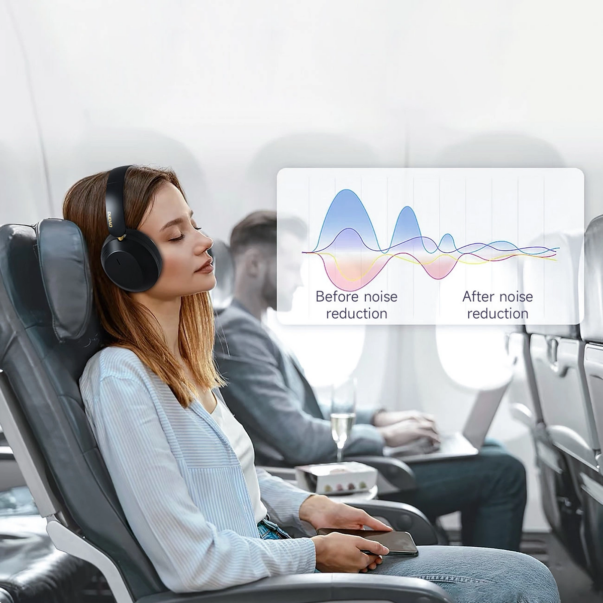 Kit mains libres Bluetooth Dudao X22 Max, A2DP, ANC, Noir