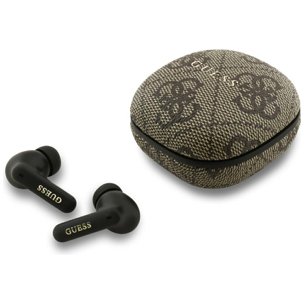 Kit mains libres Bluetooth Guess 4G Classic Metal Logo, TWS, Marron
