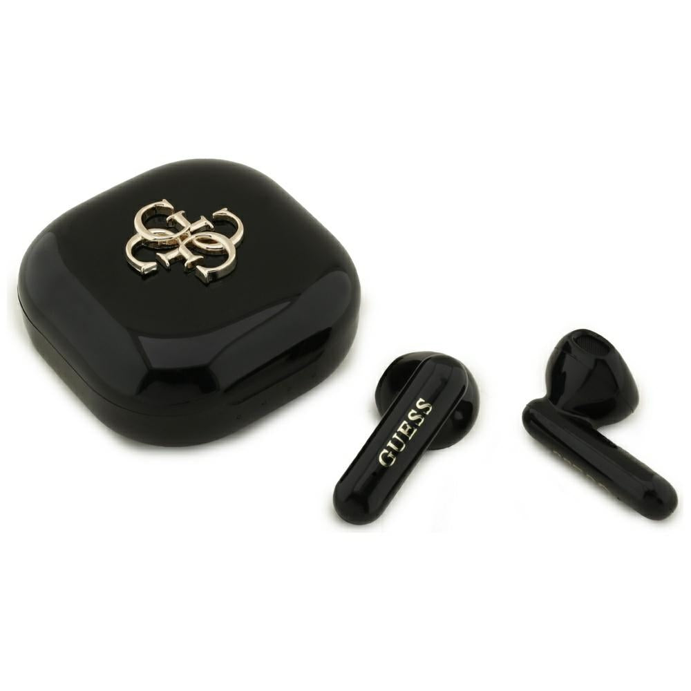 Handsfree Bluetooth Guess 4G Logo Métallique, TWS, Noir