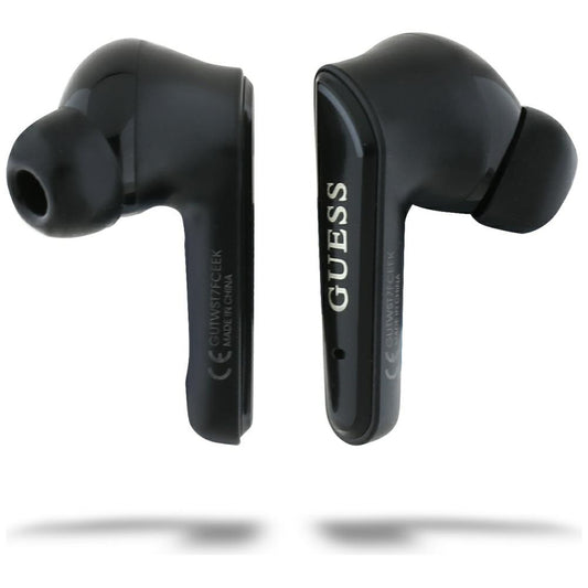 Handsfree Bluetooth Guess Flat Classic Logo Electroplated, TWS, Black