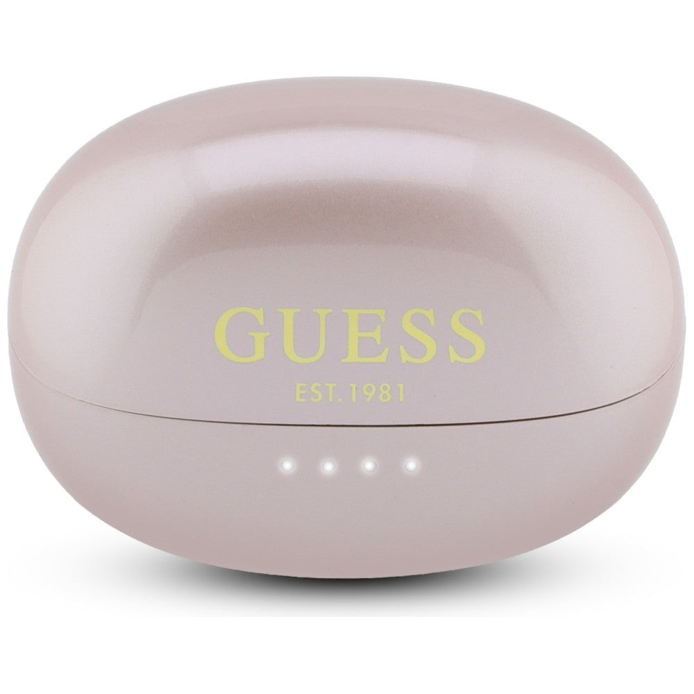 Casque Bluetooth mains libres Guess Finition Métallique Parties Électroplaquées Classique, TWS, Rose