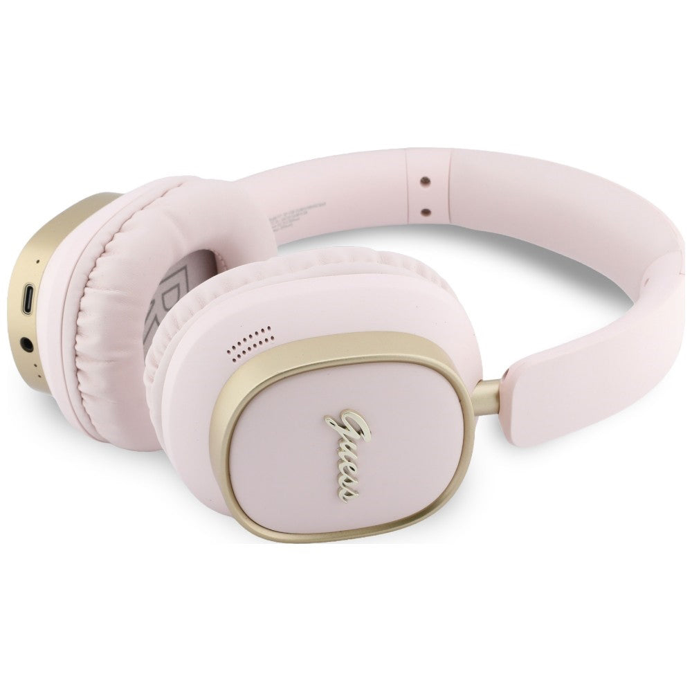 Kit mains libres Bluetooth Guess Rectangle Metal Script, A2DP, Rose