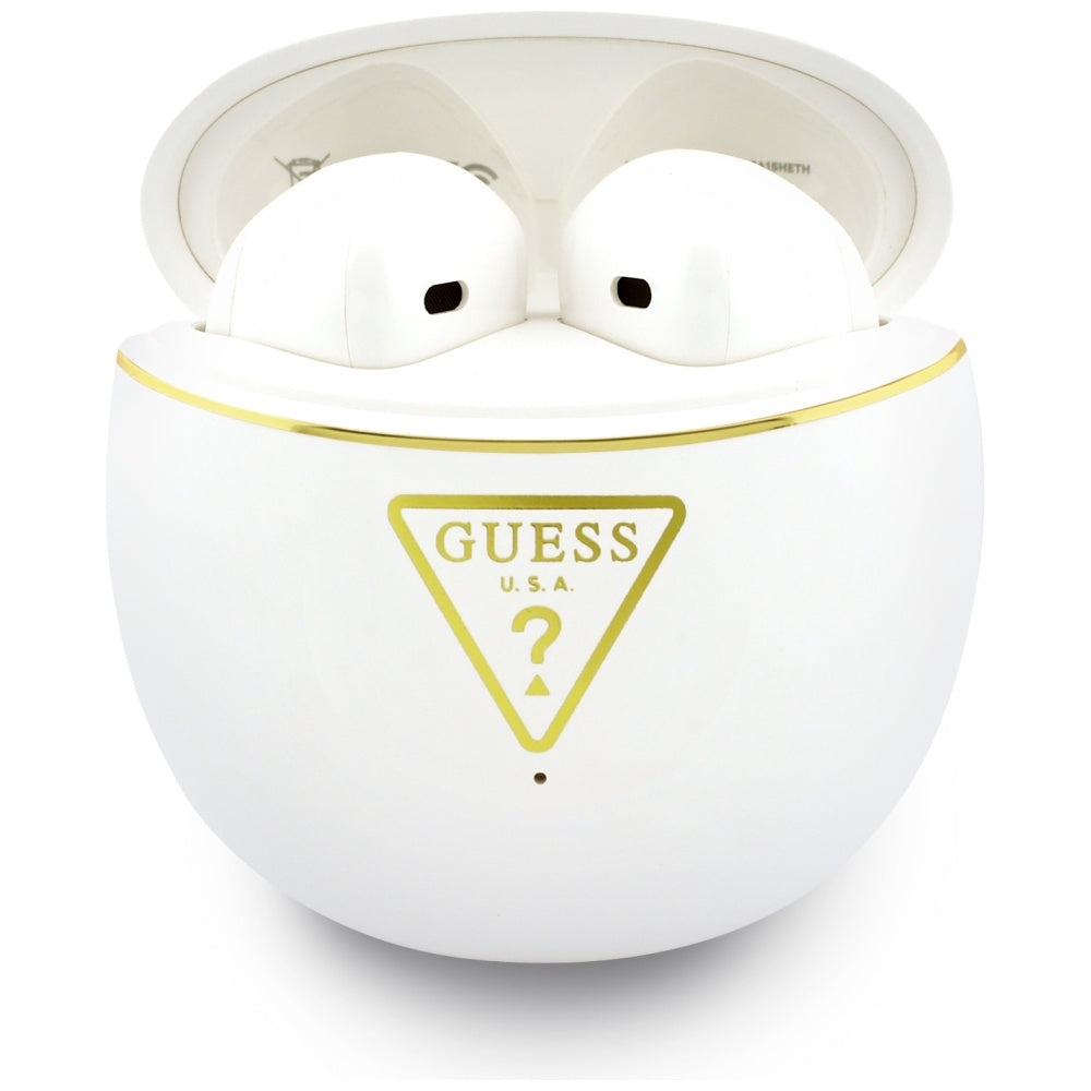 Écouteurs Bluetooth Guess Script Print, TWS, Blanc