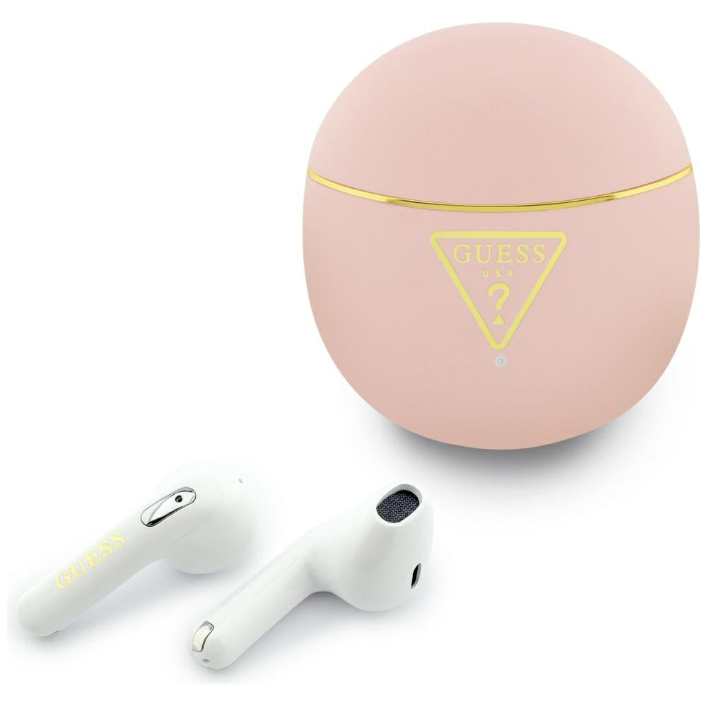 Écouteurs Bluetooth Guess Script Print, TWS, Rose