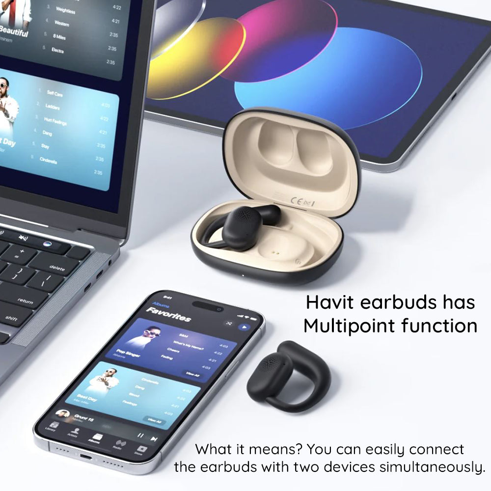 Handsfree Bluetooth HAVIT OWS914, TWS, Noir