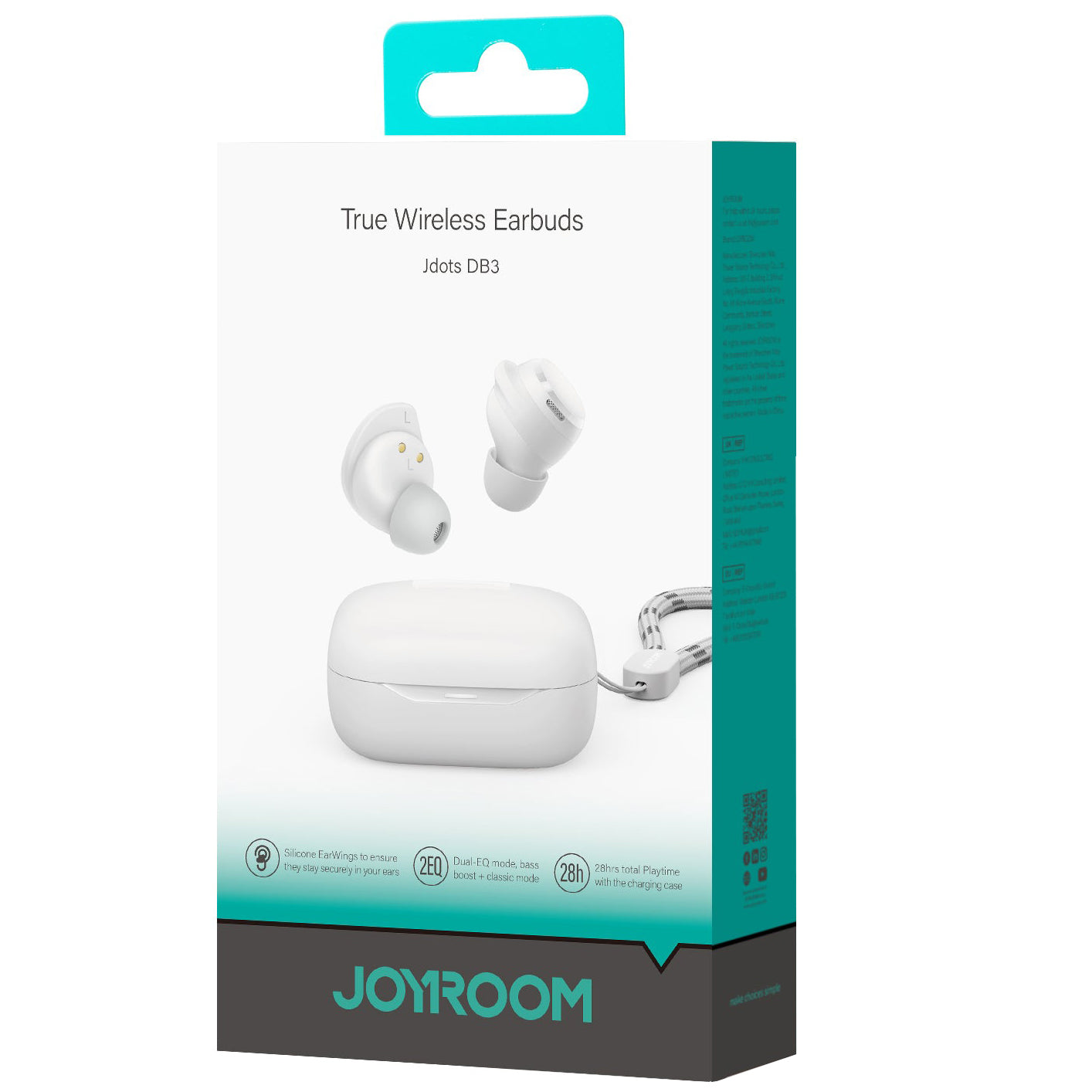 Kit mains libres Bluetooth Joyroom Jdots JR-DB3, TWS, Blanc