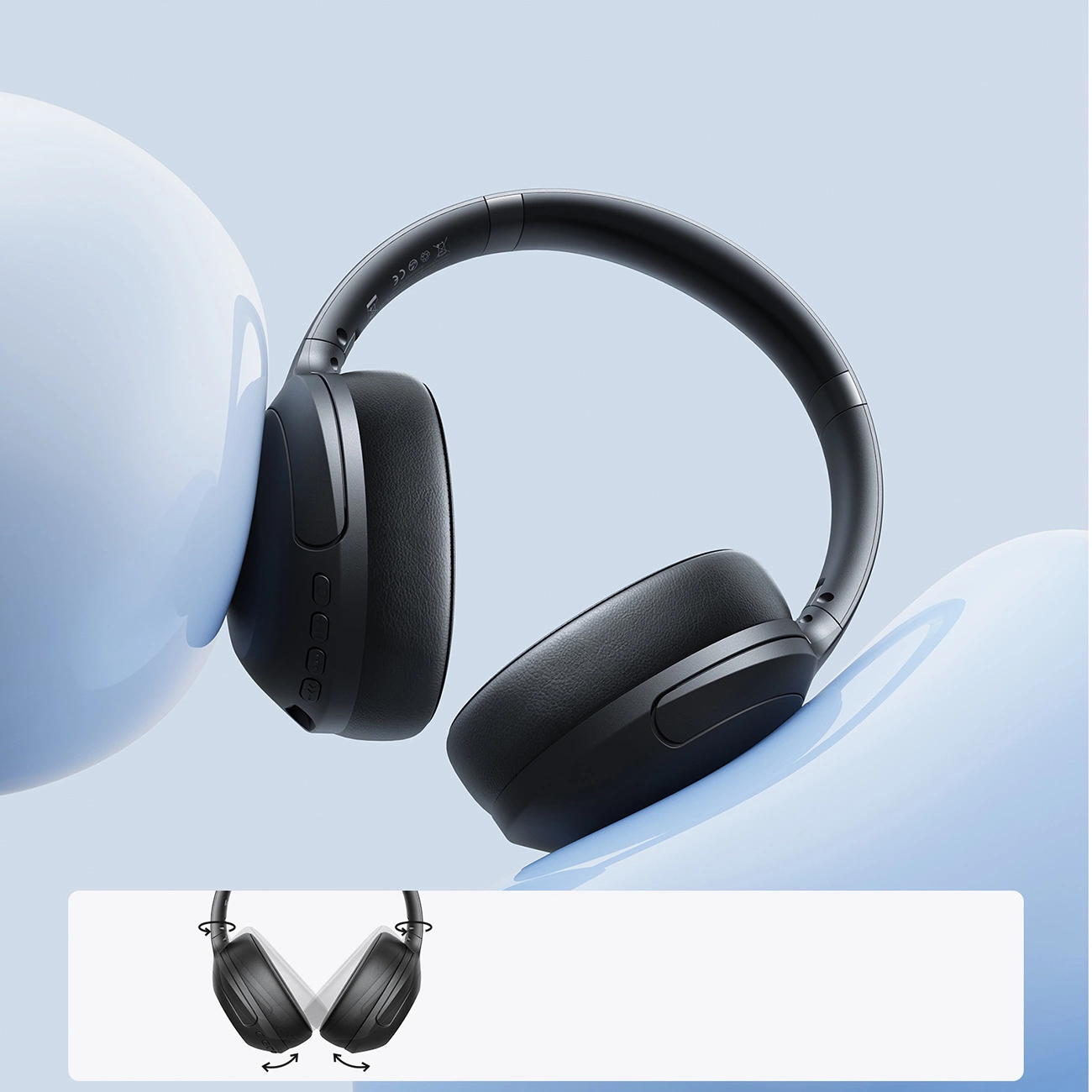 Kit mains libres Bluetooth Joyroom JR-JH2, A2DP, ANC, Noir