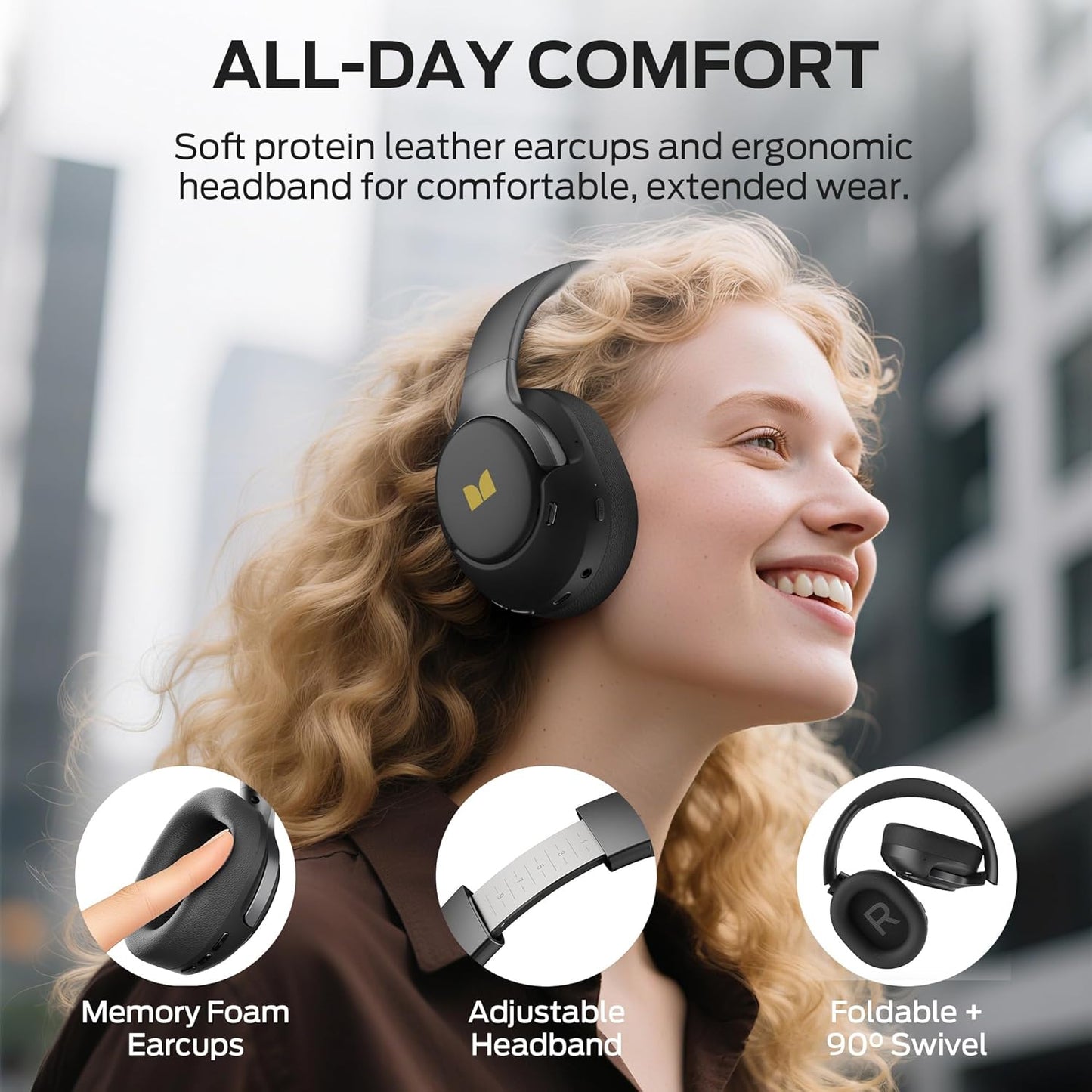 Kit mains libres Bluetooth Monster Persona 5th, MultiPoint, A2DP, ANC, Noir