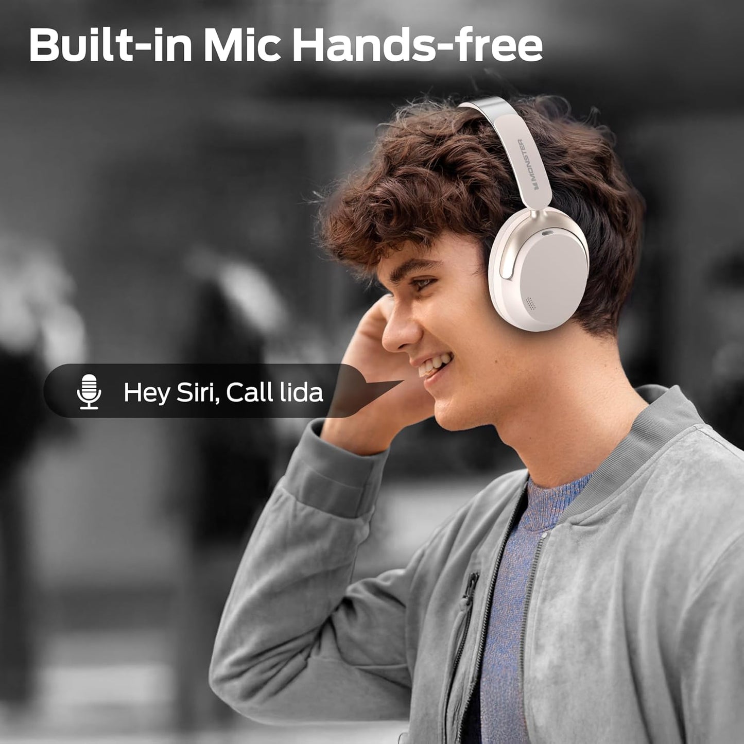 Kit mains libres Bluetooth Monster Persona 3rd, MultiPoint, A2DP, ANC, Blanc