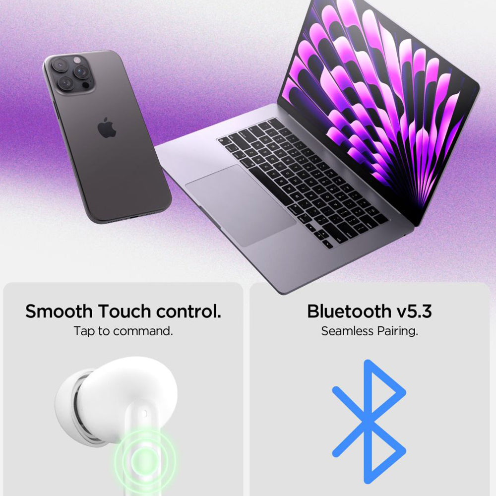 Kit mains libres Bluetooth Spigen SA2400, TWS, ANC, Noir