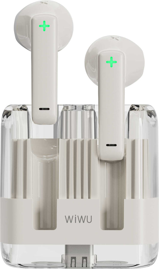 Kit mains libres Bluetooth WiWu T21, TWS, blanc