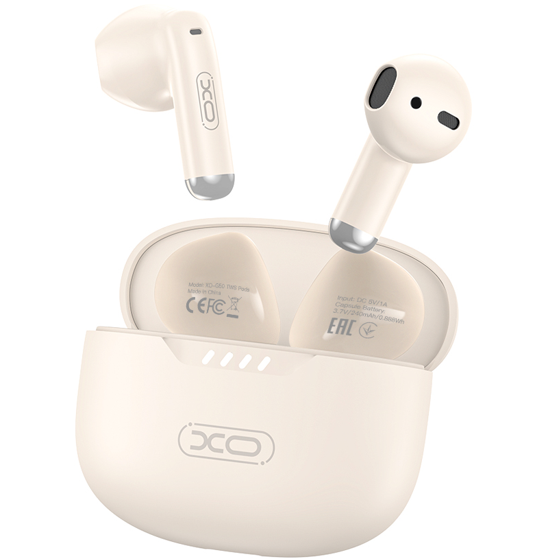 Kit mains libres Bluetooth XO Design G50, TWS, Beige