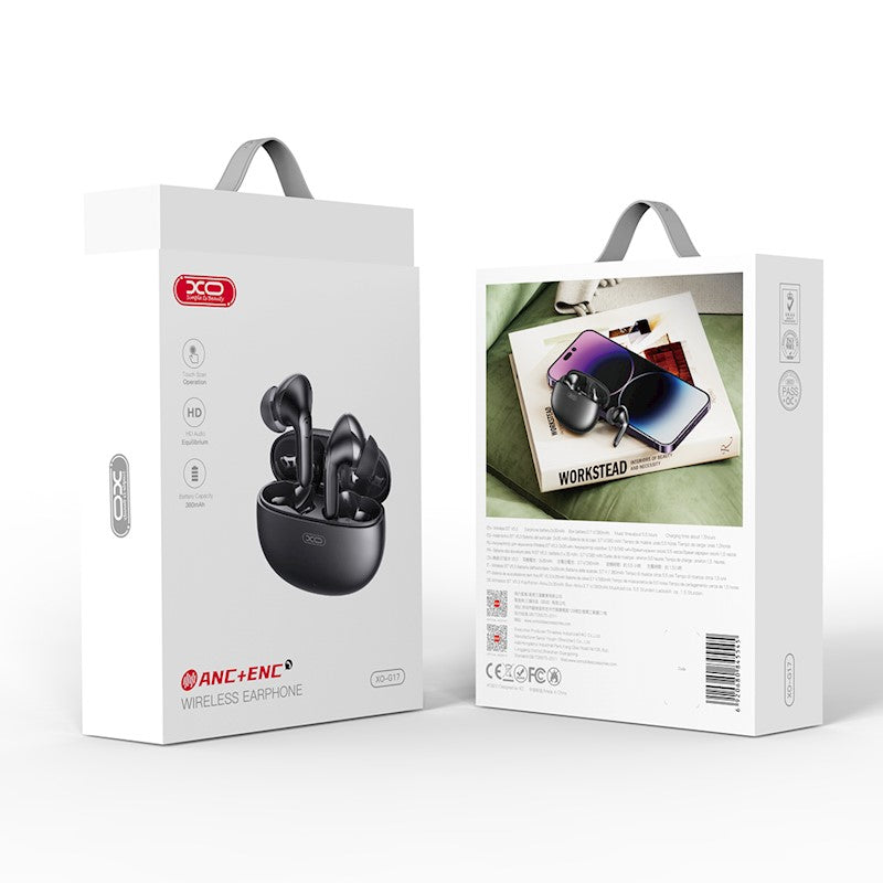 Kit mains libres Bluetooth XO Design G17, TWS, ANC, noir